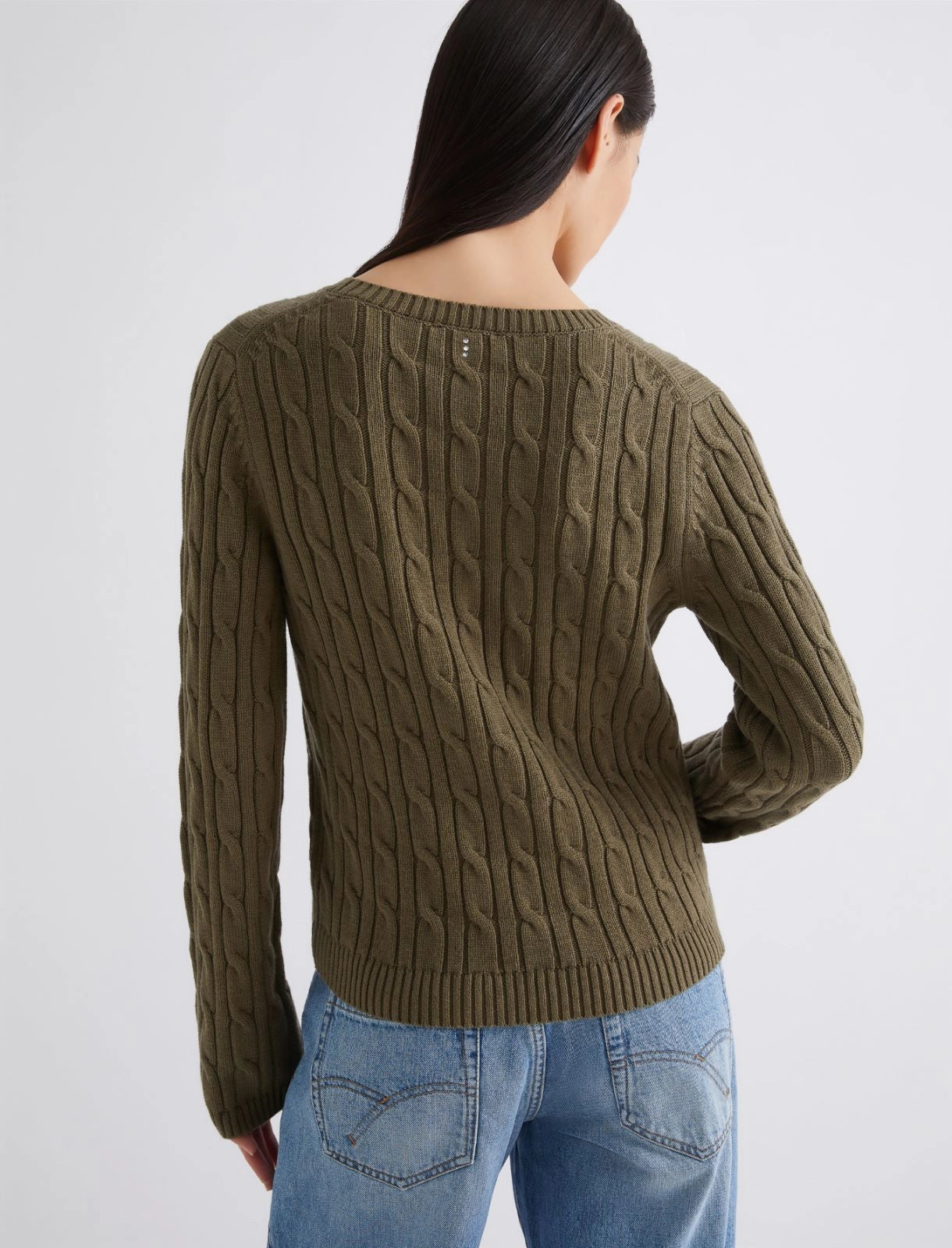 MRL-252336630 CALIBRI NAVY CABLE KNIT TOP