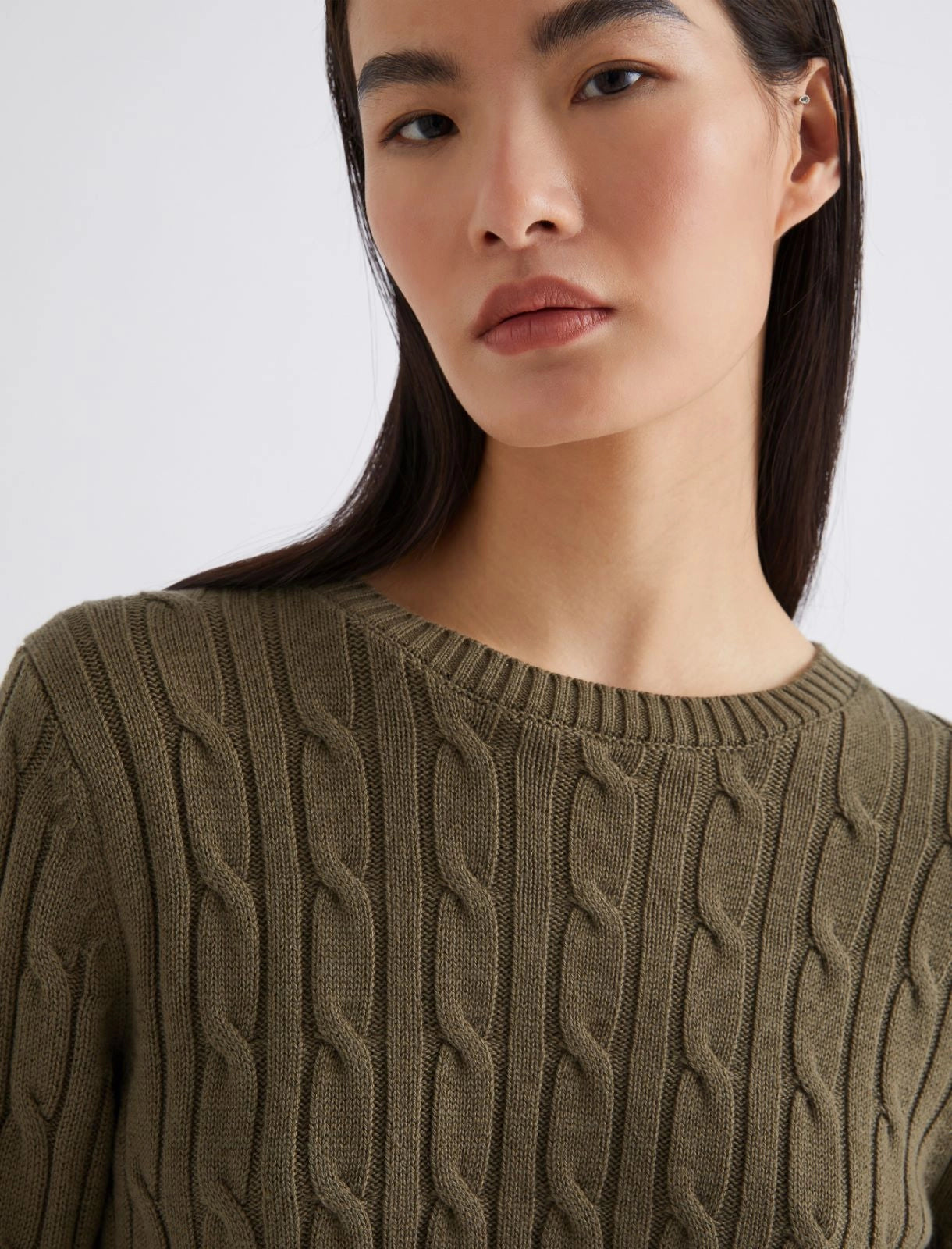 MRL-252336630 CALIBRI IVORY CABLE KNIT TOP