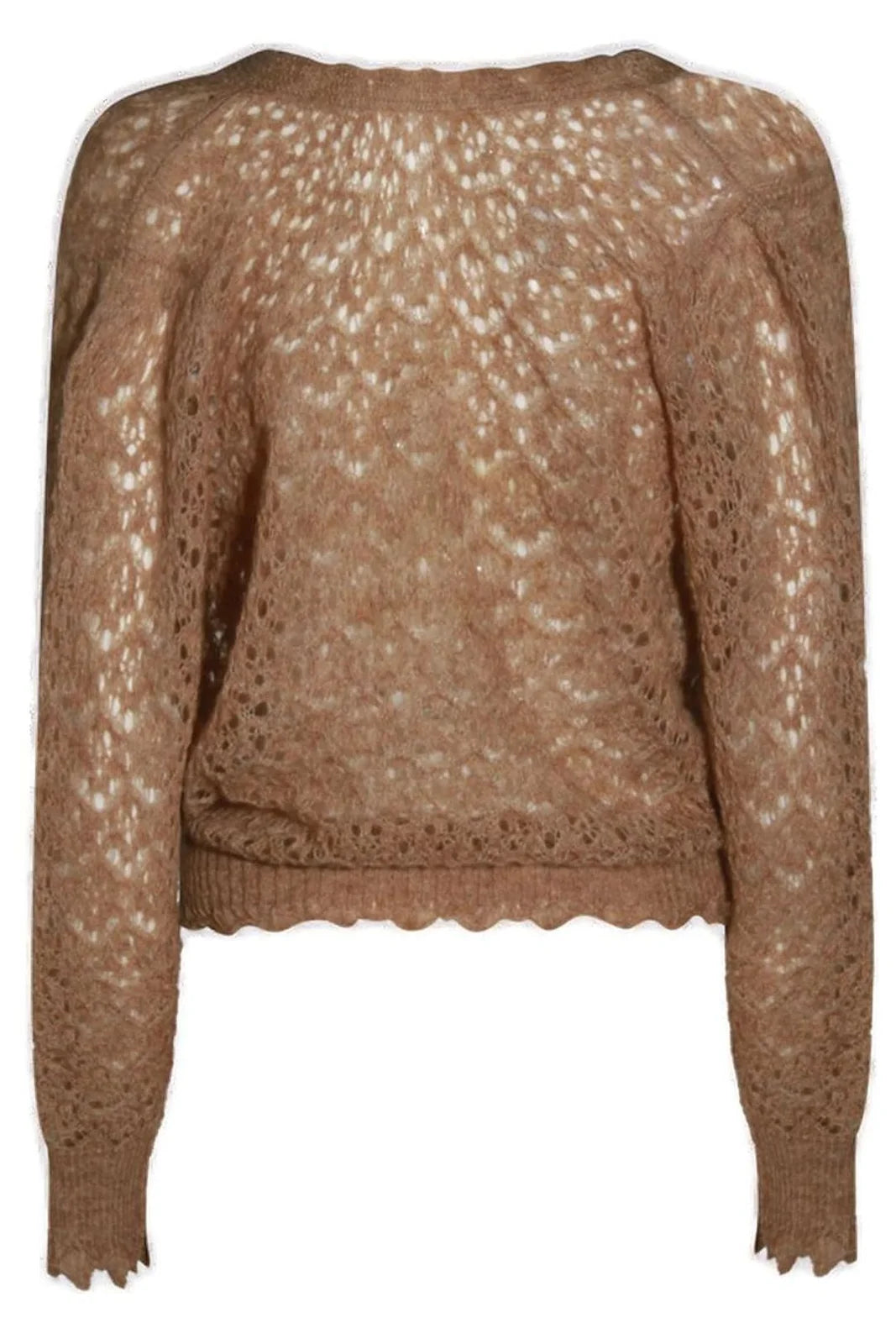 TWS-252TT3200 IVORY CROCHET KNIT WRAP TOP