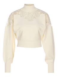 TWS-252TP3406 IVORY LACE KNIT TOP