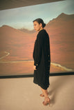 NOI-3460 BLACK ZIGZAG DESIGN DRESS