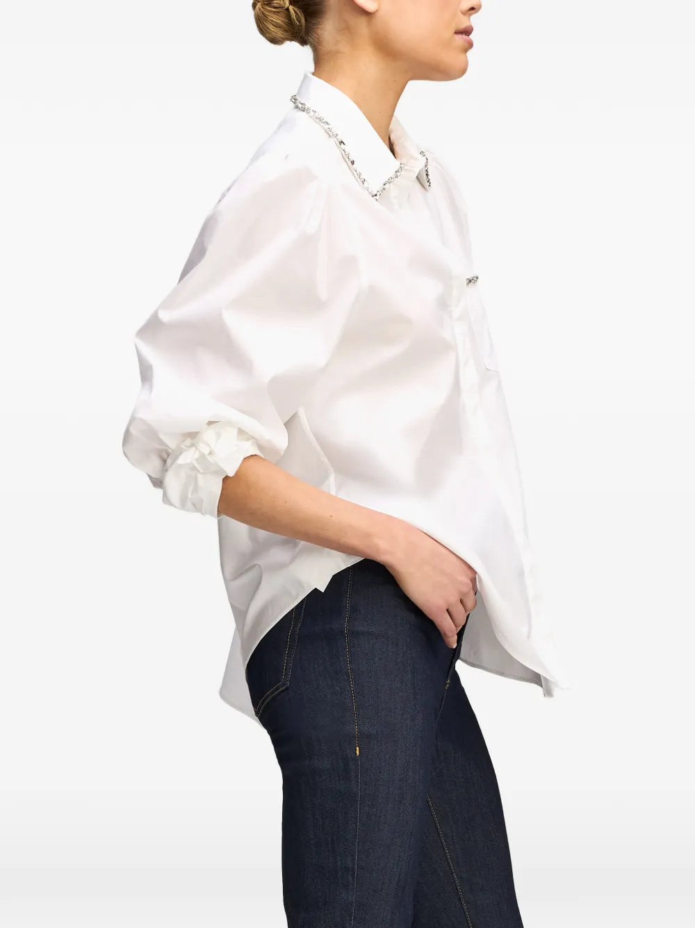 CQS-ZW2282A9321Z WHITE BEADED PUFF SLEEVE BLOUSE X