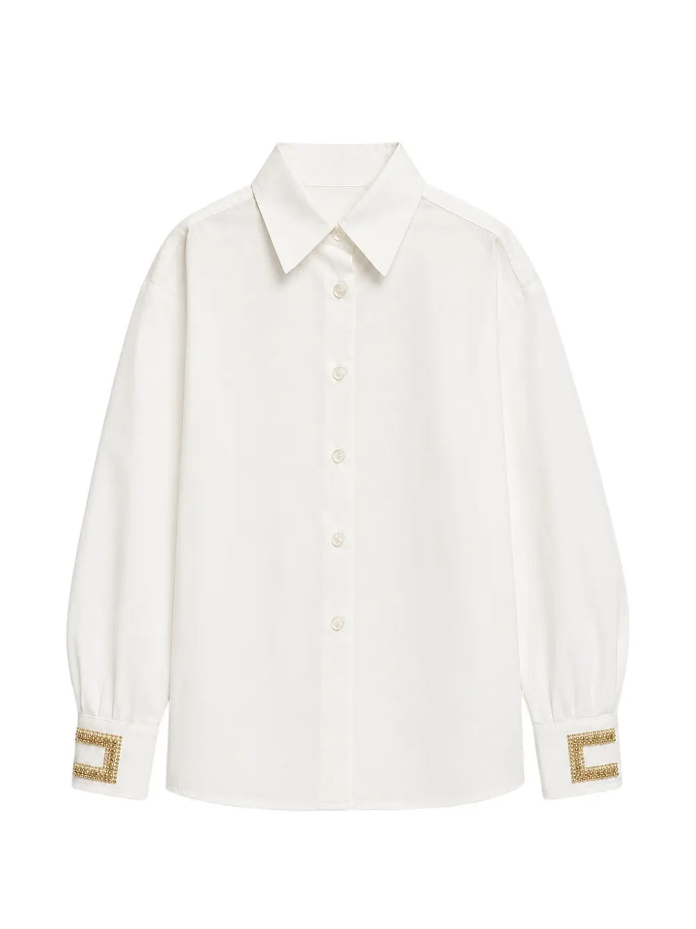 EFK-EFCA298 IVORY LOGO CUFF BLOUSE