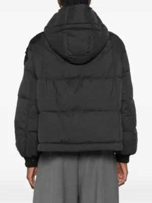ERF-D49EA010EX5 BLACK EMBROIDERED PUFFER JACKET