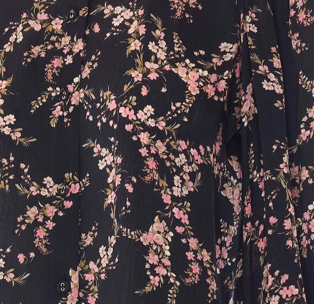 TWS-262TP2443 BLACK FLORAL PRINT BLOUSE