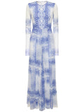 PHY-A0458 BLUE&WHITE PRINT DRESS