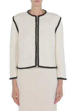 MSC-A0583 IVORY&BLACK PATCH JACKET