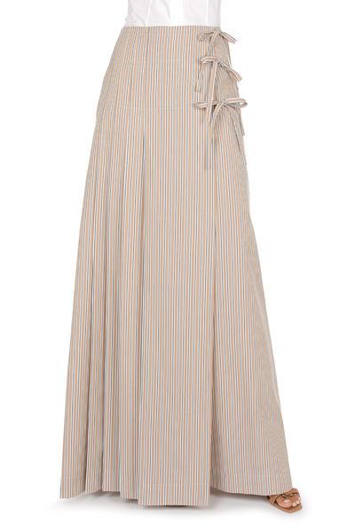 ALBERTA FERRETI A0106 BEIGE PLEATED SKIRT