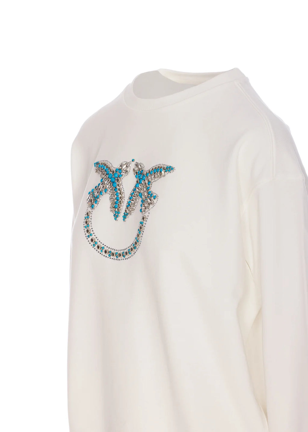 PKO-100534 NELLY WHITE JEWEL LOGO SWEATSHIRT