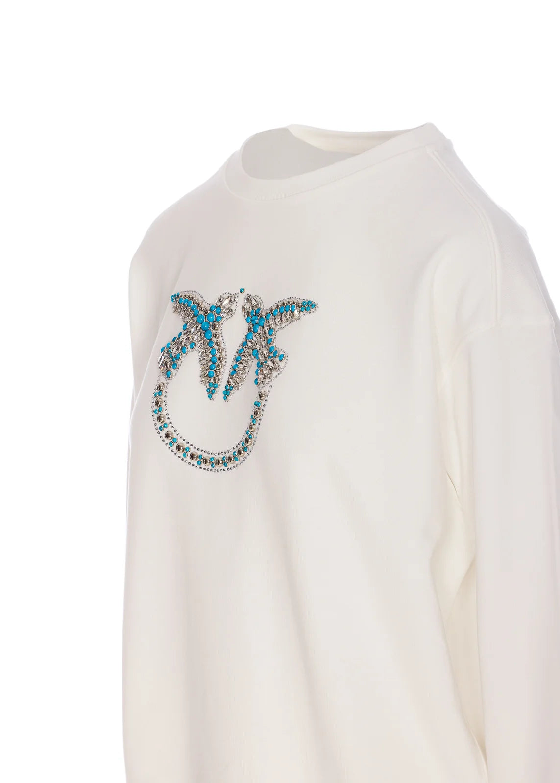 PKO-100534 NELLY WHITE JEWEL LOGO SWEATSHIRT