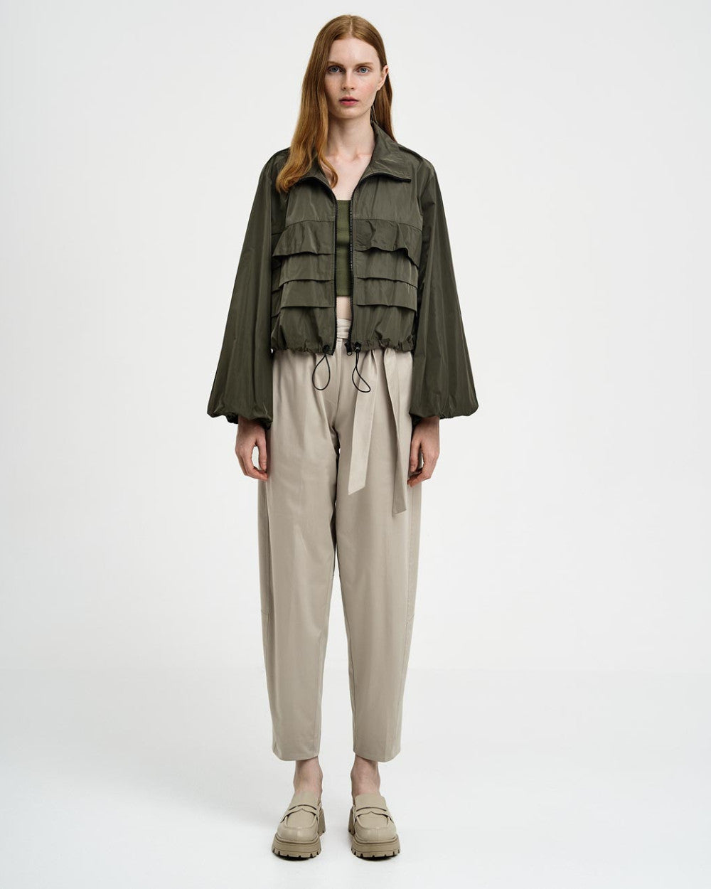 ACC-43-1088-128 BLK RUFFLE BOMBER