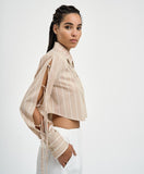 ACC-43-7025-946 BEIGE STRIPED SHIRT