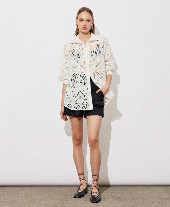 ACC-7084-305 WHITE LACE BLOUSE