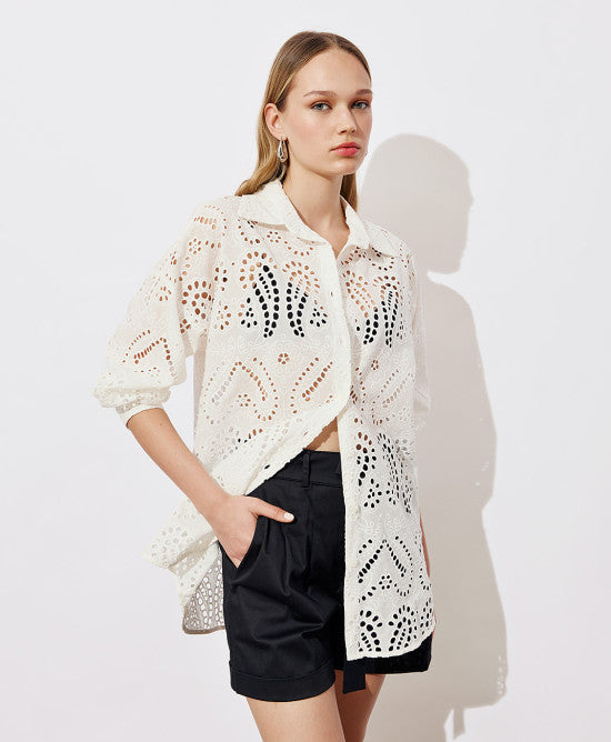 ACC-7084-305 WHITE LACE BLOUSE