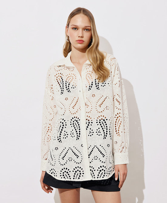 ACC-7084-305 WHITE LACE BLOUSE