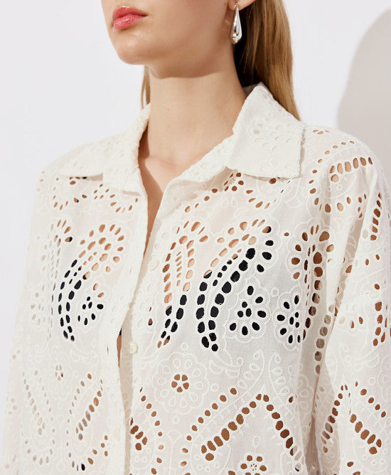 ACC-7084-305 WHITE LACE BLOUSE