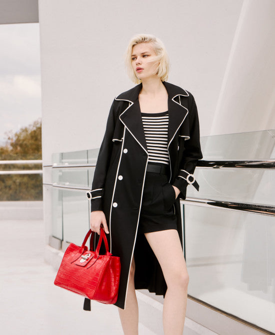 ACC-43-9004-500 BLACK & WHITE TRENCH COAT