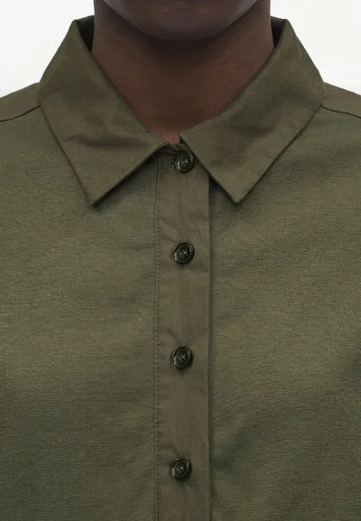 MM-2616621028 MMLALBERO GREEN SHIRT DRESS