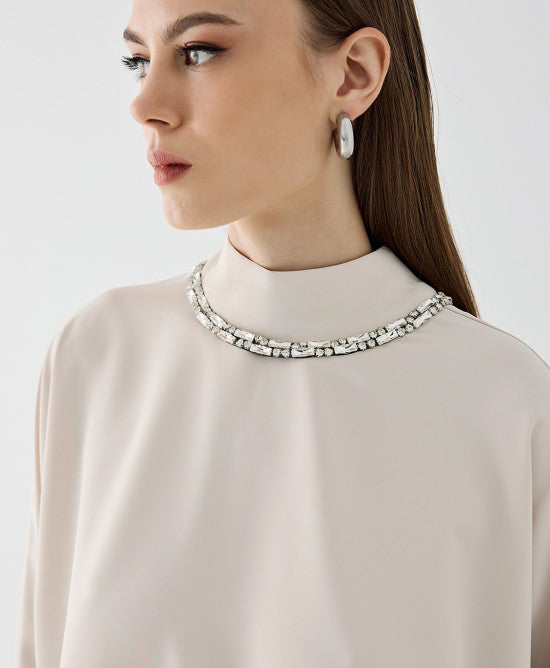 ACC-44-2134-131 VANILLA BEADED TOP