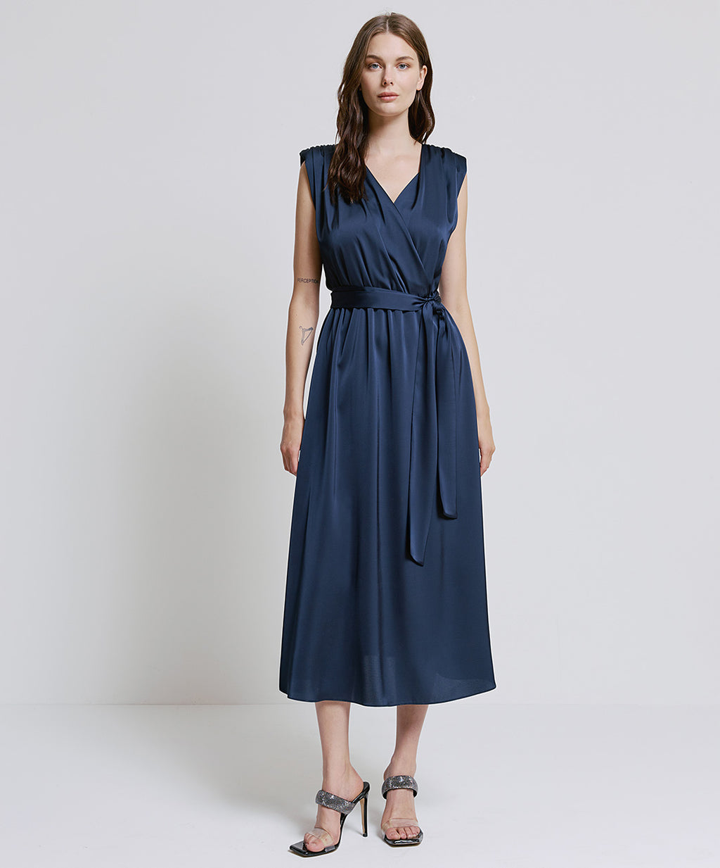 ACC-44-3363-508 NAVY SATIN DRESS