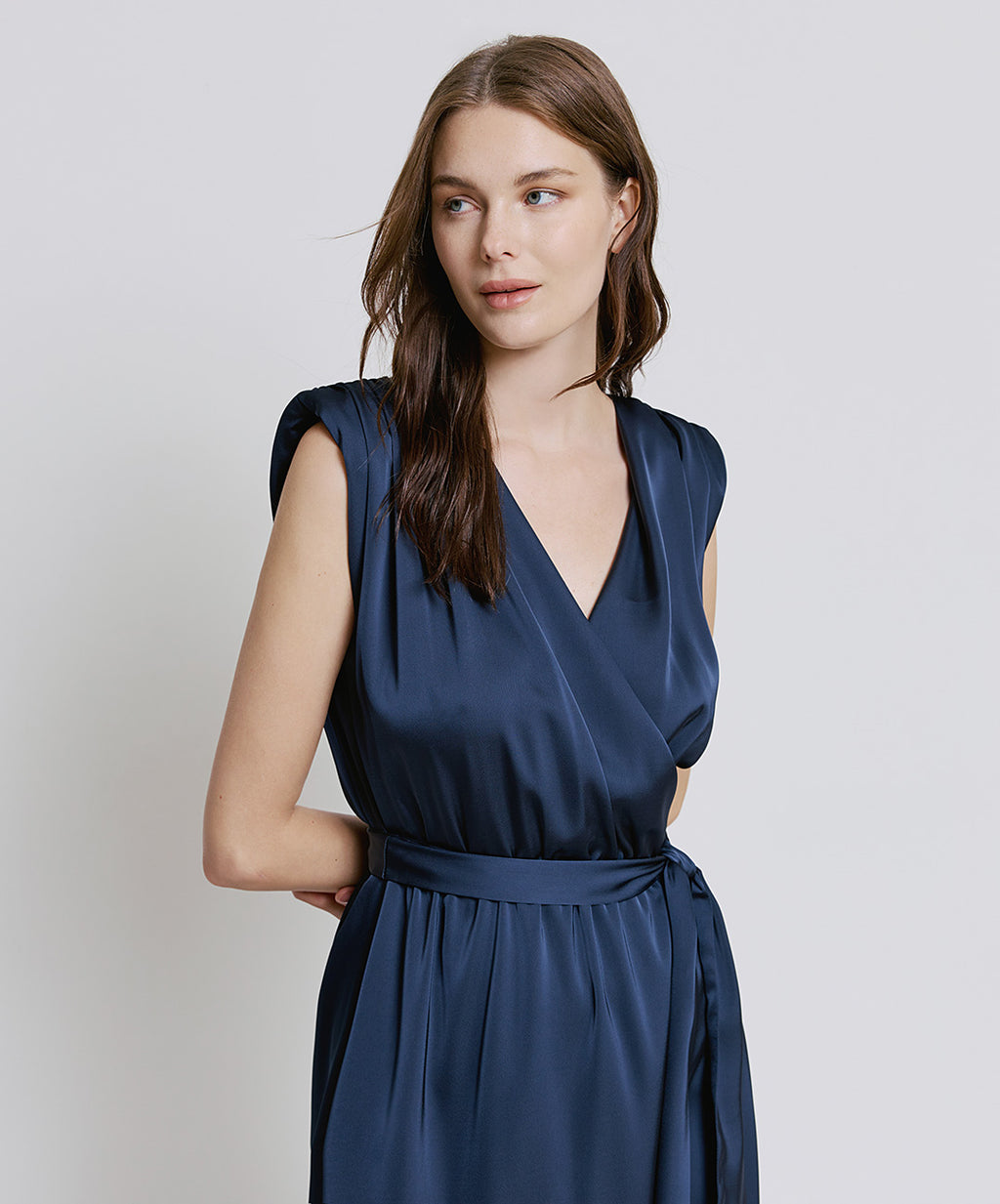 ACC-44-3363-508 NAVY SATIN DRESS