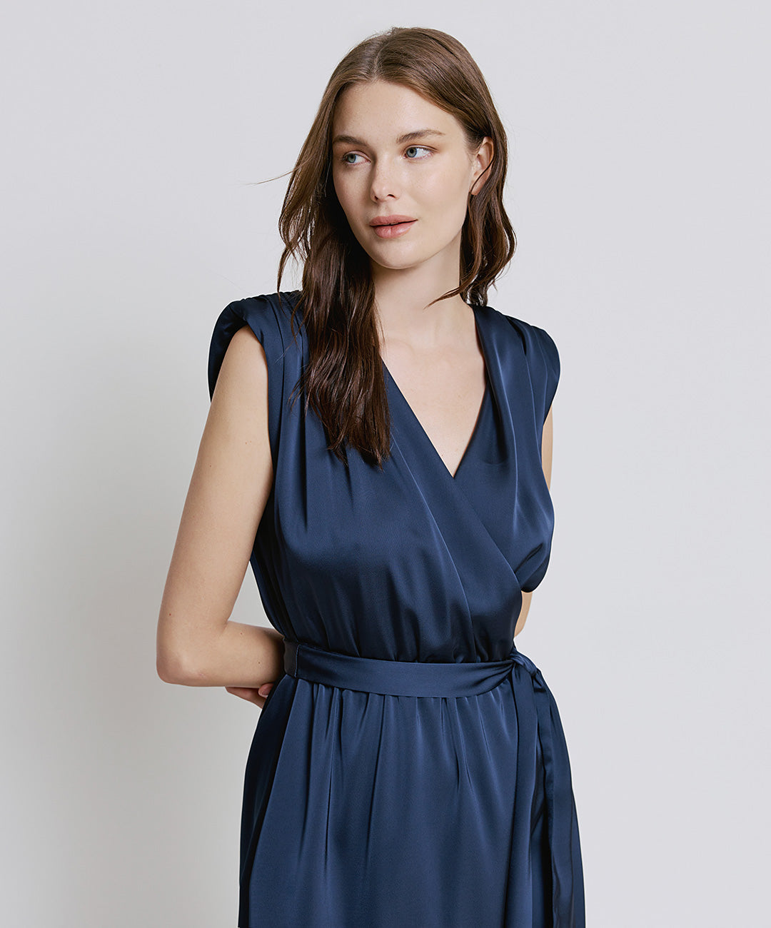 ACC-44-3363-508 NAVY SATIN DRESS