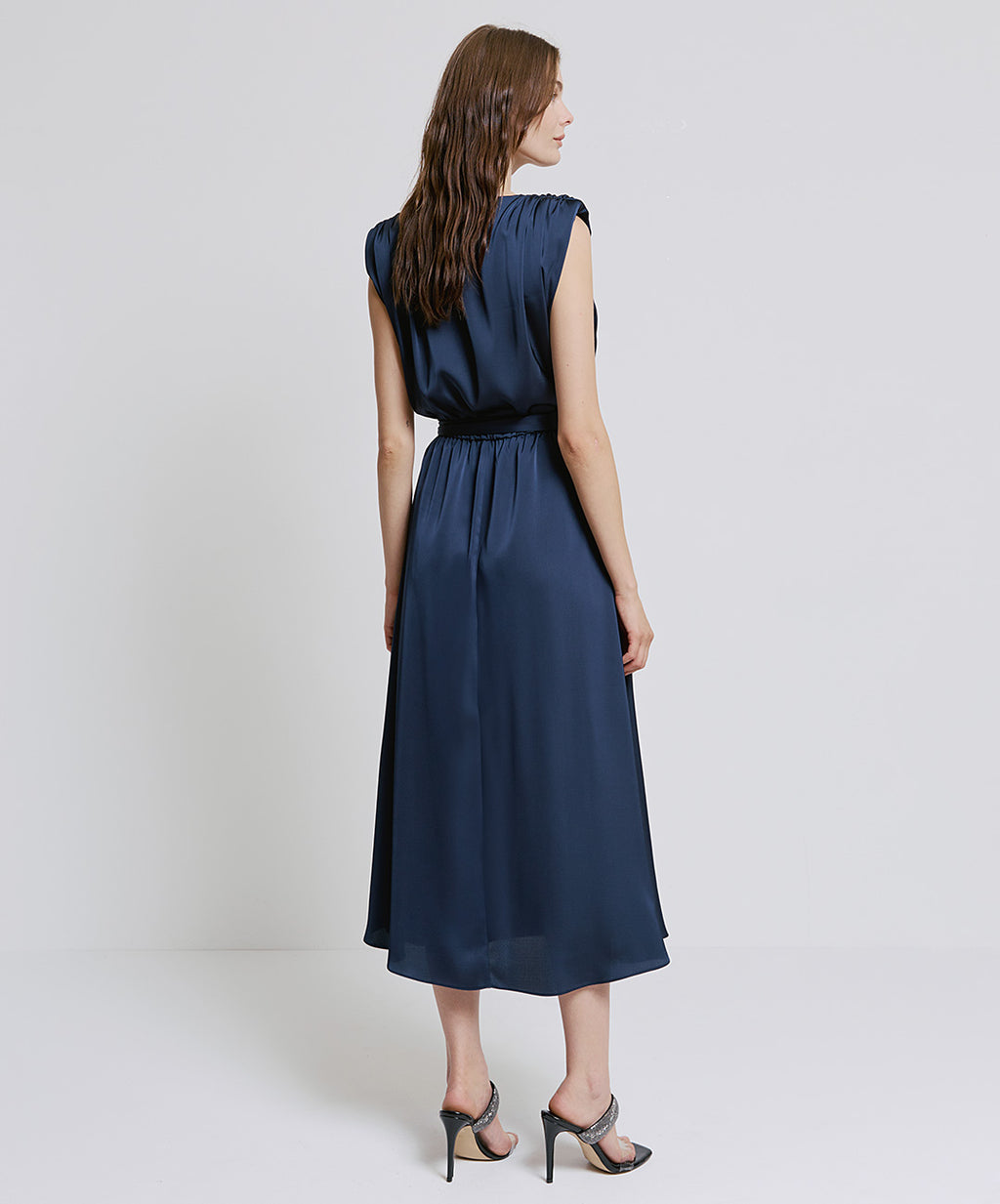 ACC-44-3363-508 NAVY SATIN DRESS