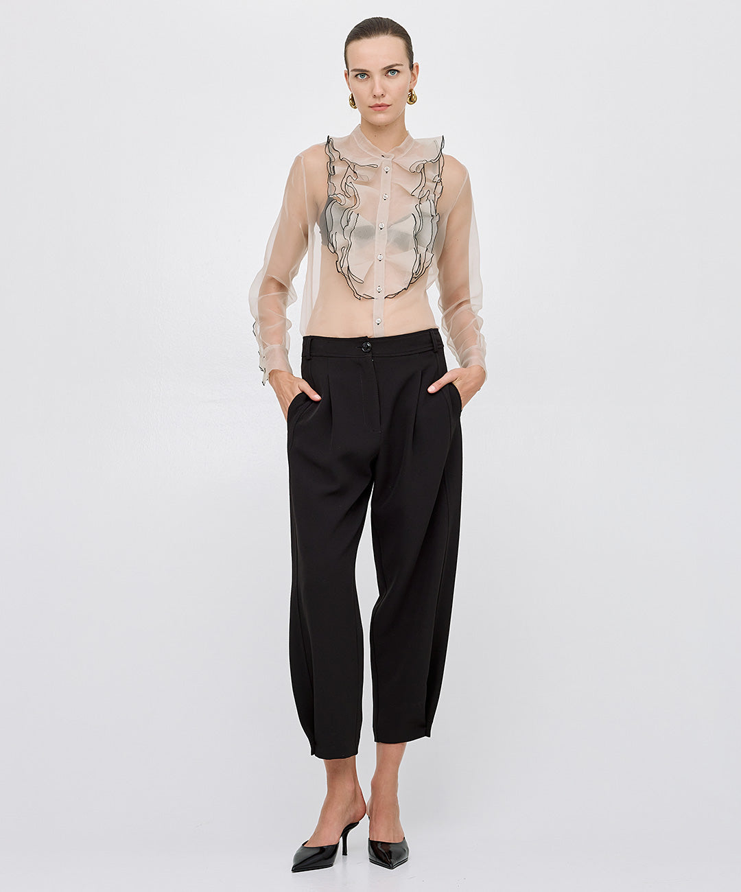 ACC-44-7014-911 BLACK&WHITE BLOUSE