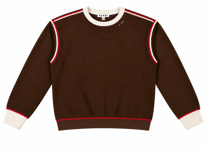PAR-T569 BLACK CONTRAST PIPING SWEATSHIRT