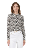 ELS-CA02436E2 BLACK&CREAM BLOUSE