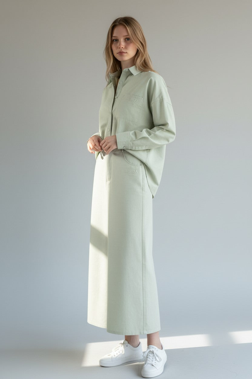 ALZ-T091 GREEN URBAN BLOUSE