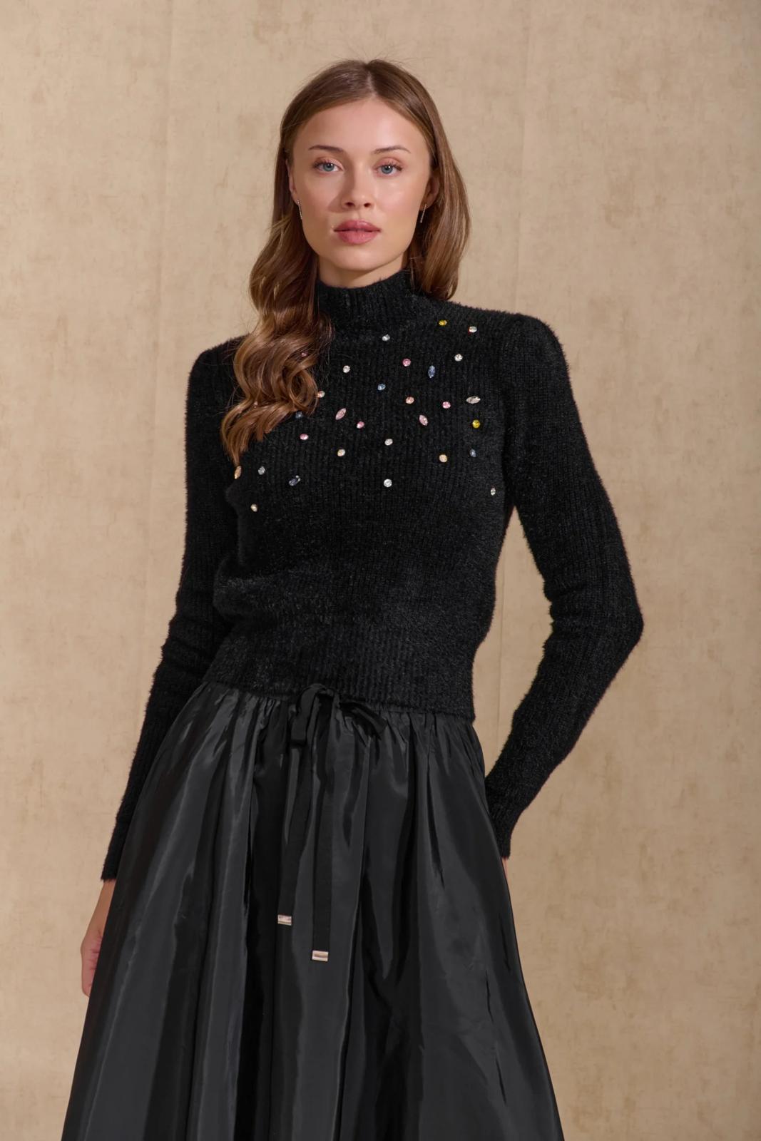 ROP-RPW2544 IVORY EMBELLISHED KNIT TOP