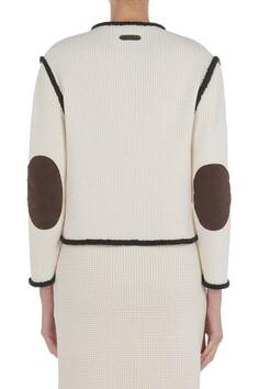 MSC-A0583 IVORY&BLACK PATCH JACKET