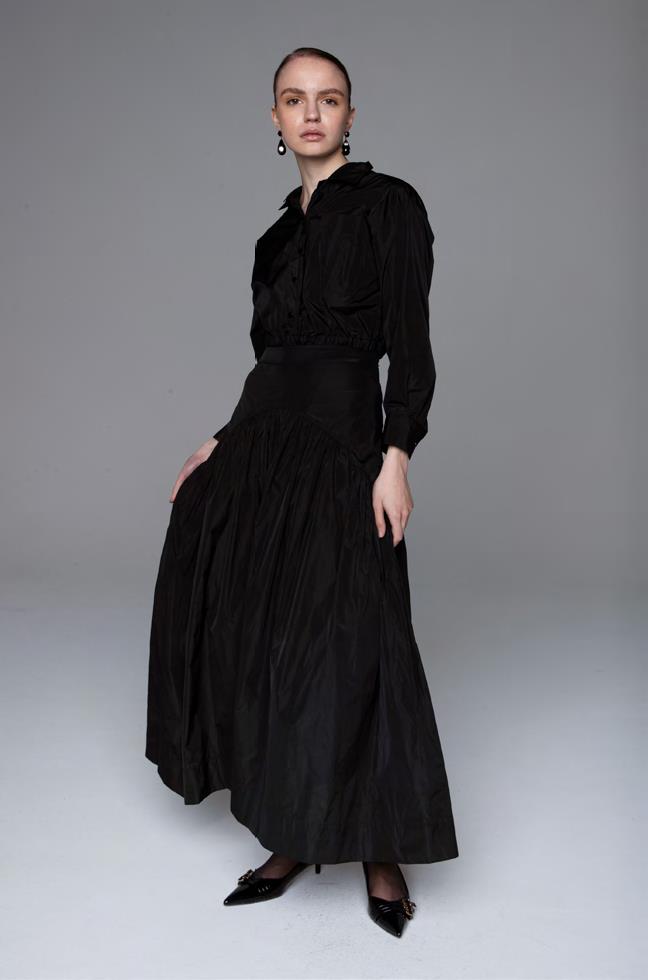 LAV- BF6WD001 BLACK TAFFETA SKIRT