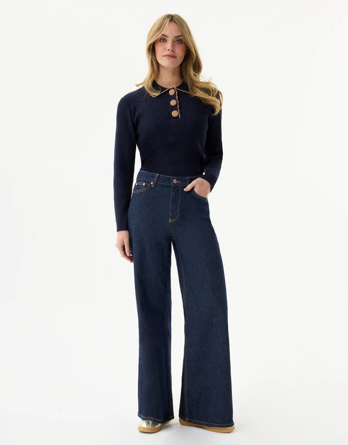 L&U-AW129 OFFWHITE&BEIGE BUTTON TOP