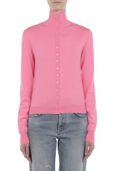 MSC-A0904 PINK HIGH NECK CARDIGAN