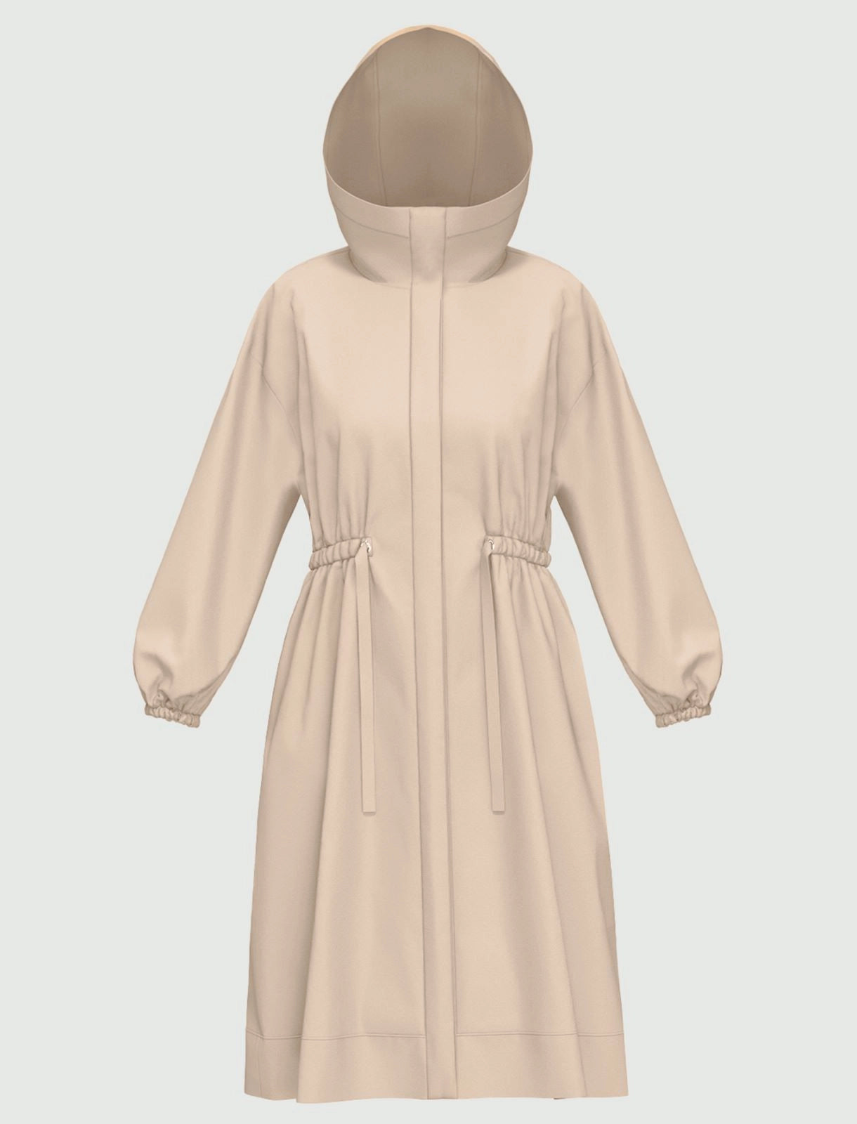 EBM--2515021091 PASQUA ECRU DRAWSTRING COAT