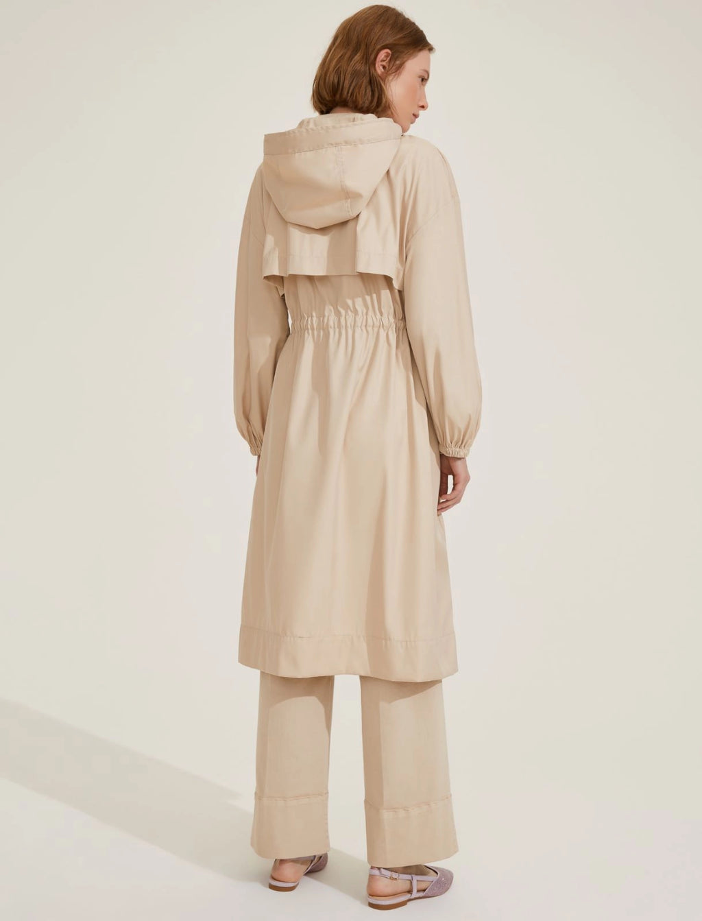 EBM--2515021091 PASQUA ECRU DRAWSTRING COAT