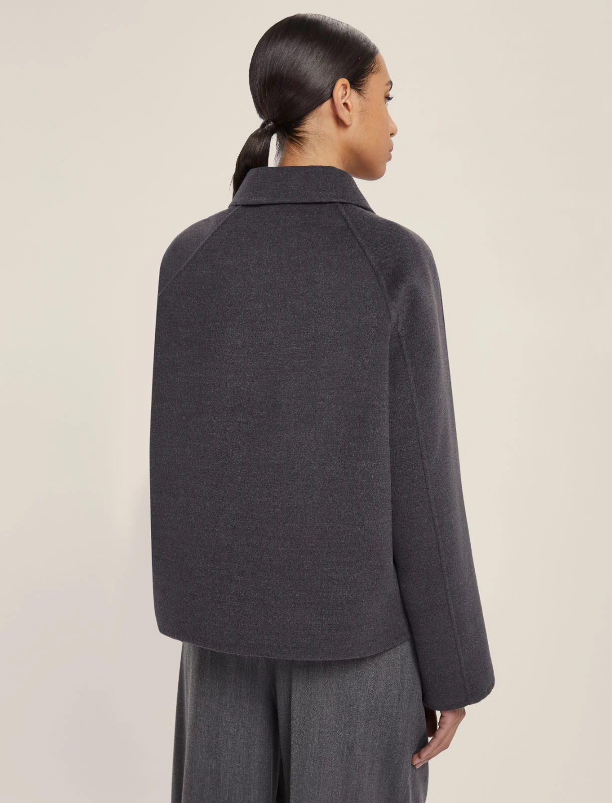 EBM-252508601 CLIP MELANGE GREY WOOL JACKET