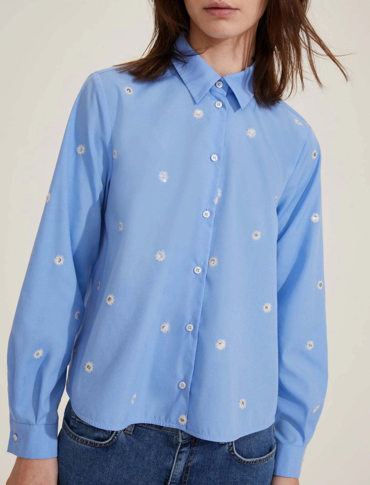 EBM-251511113 CANORE DEEP BLUE SEQUIN BLOUSE