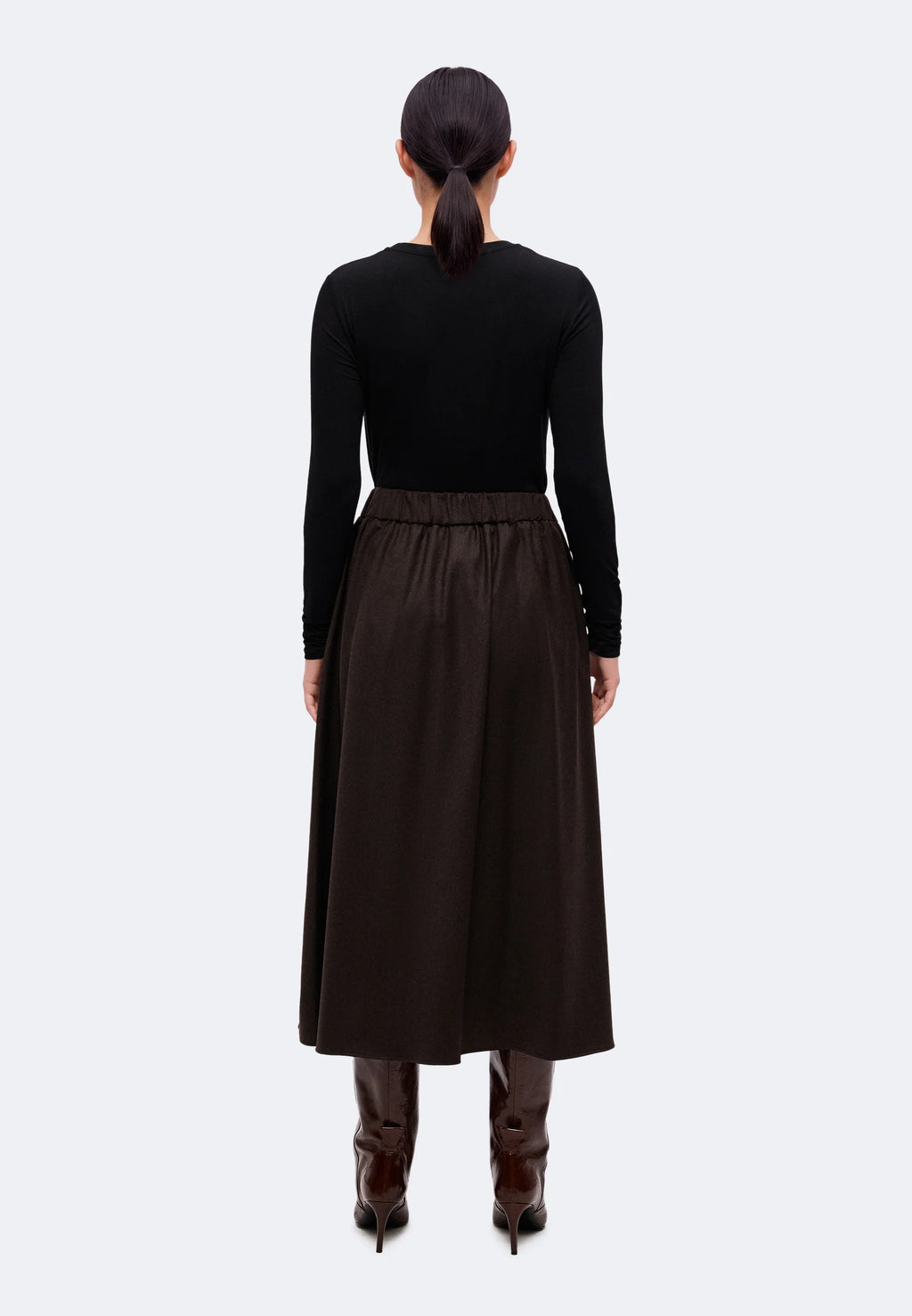 WKD-262510603 WKDOVEST BROWN WOOL SKIRT
