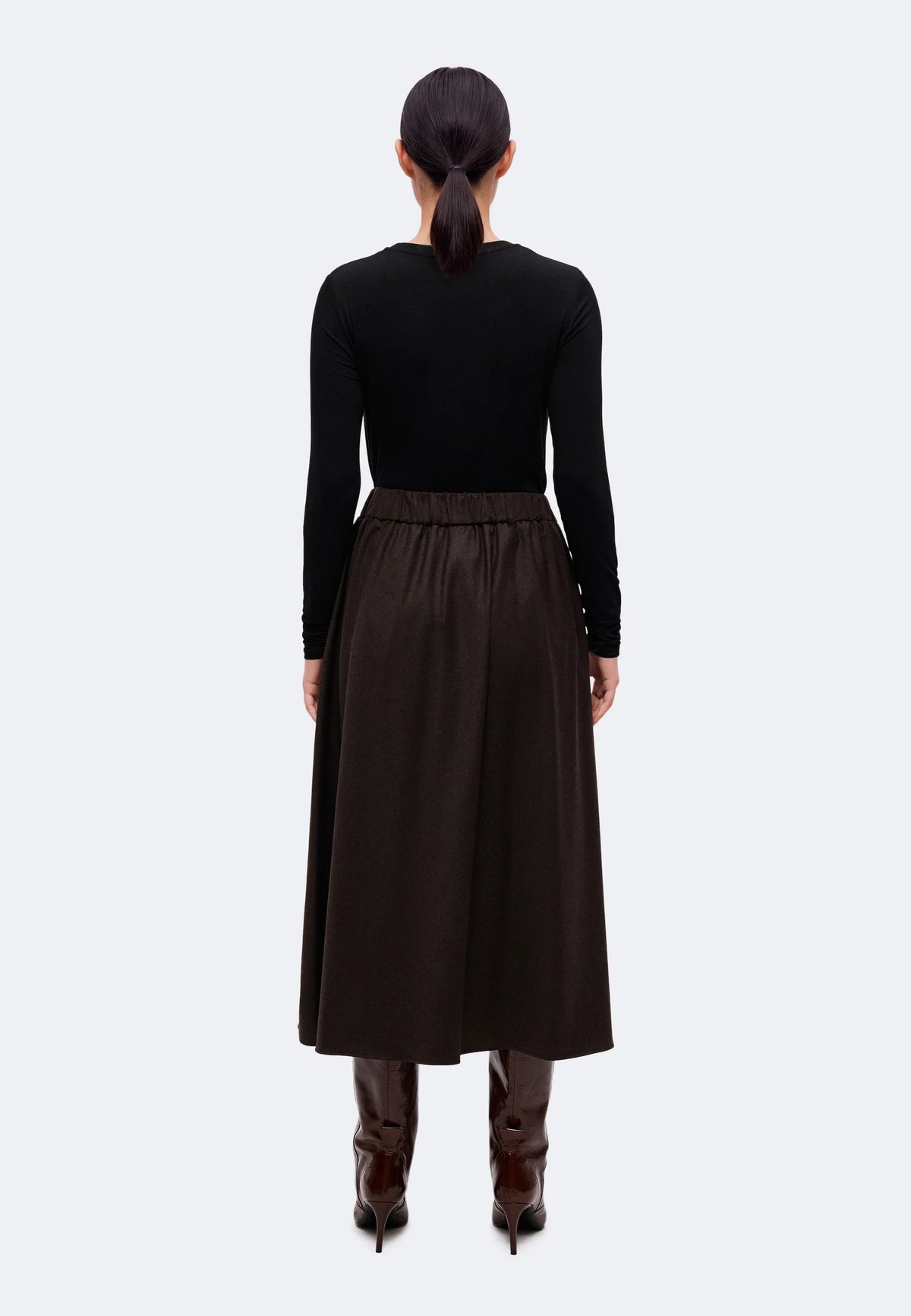 WKD-262510603 WKDOVEST BROWN WOOL SKIRT