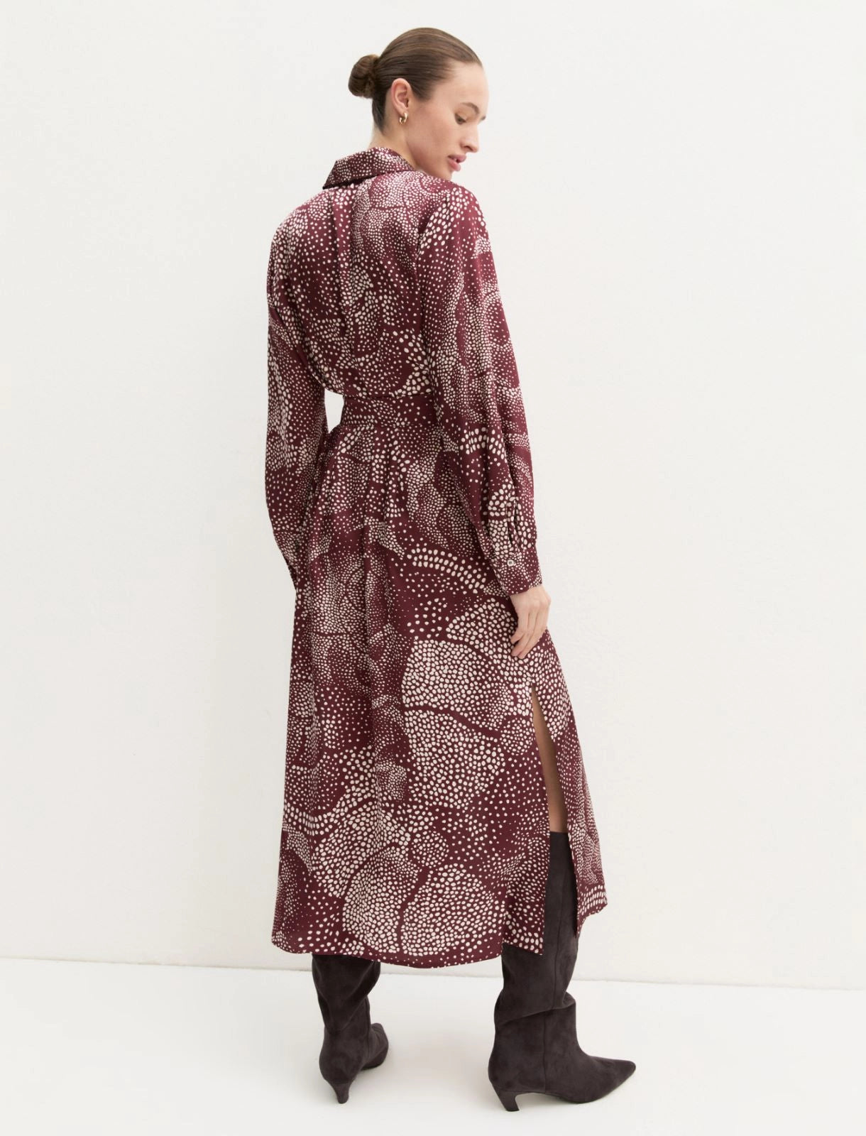 EBM-2625226081 EMMALARICO BURGANDY PRINTED DRESS