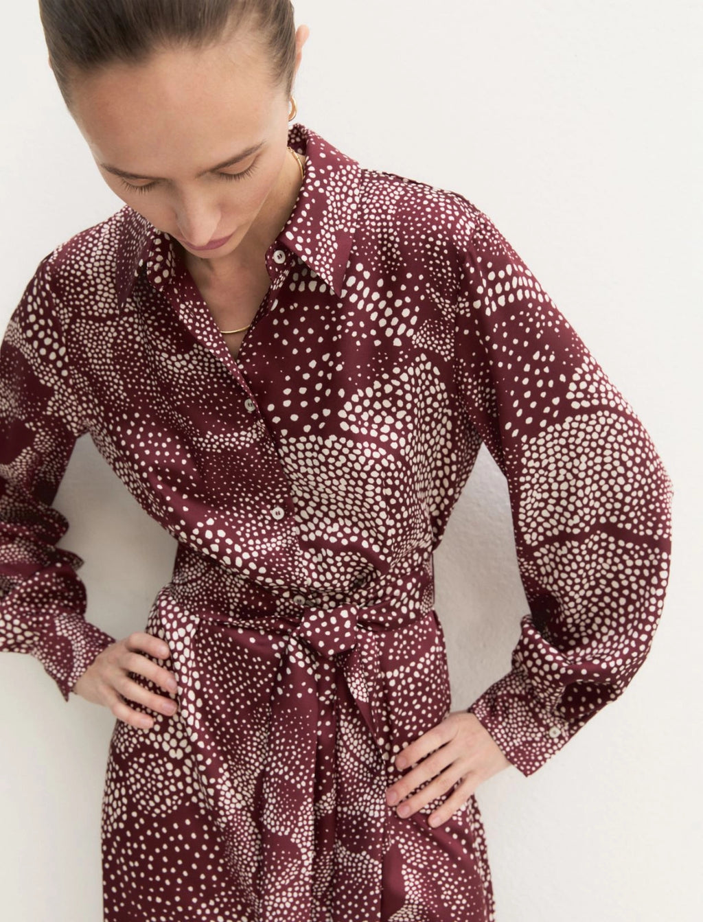 EBM-2625226081 EMMALARICO BURGANDY PRINTED DRESS