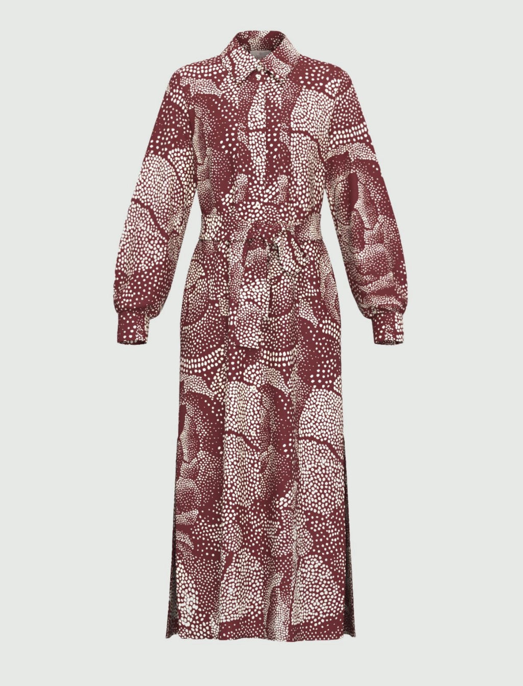 EBM-2625226081 EMMALARICO BURGANDY PRINTED DRESS