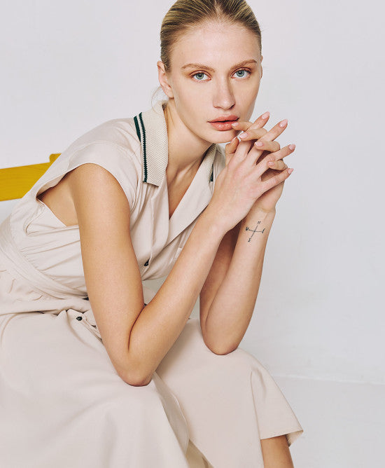 ACC-3402-405 VANILLA SLEEVELESS DRESS