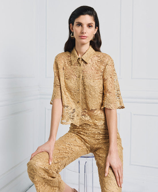 ACC-7059-467 GOLD LACE CROP BLOUE