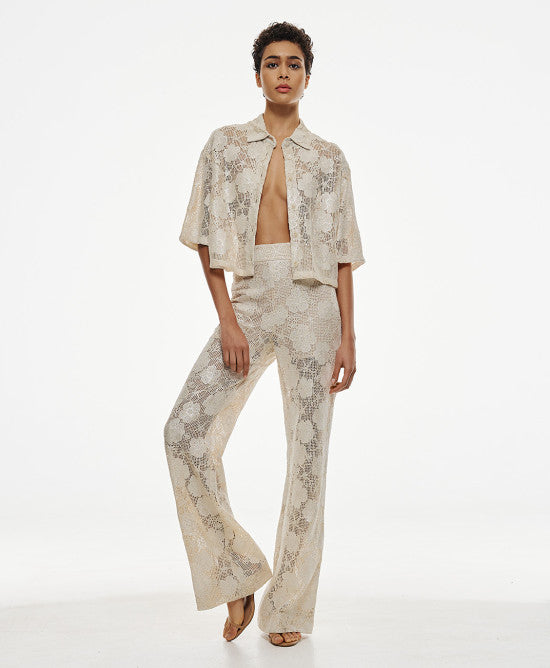 ACC-7064-261 OFF-WHITE MESH BLOUSE