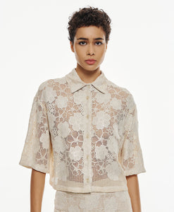 ACC-7064-261 OFF-WHITE MESH BLOUSE