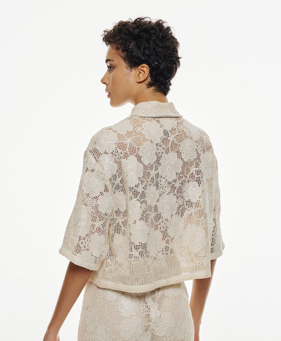 ACC-7064-261 OFF-WHITE MESH BLOUSE